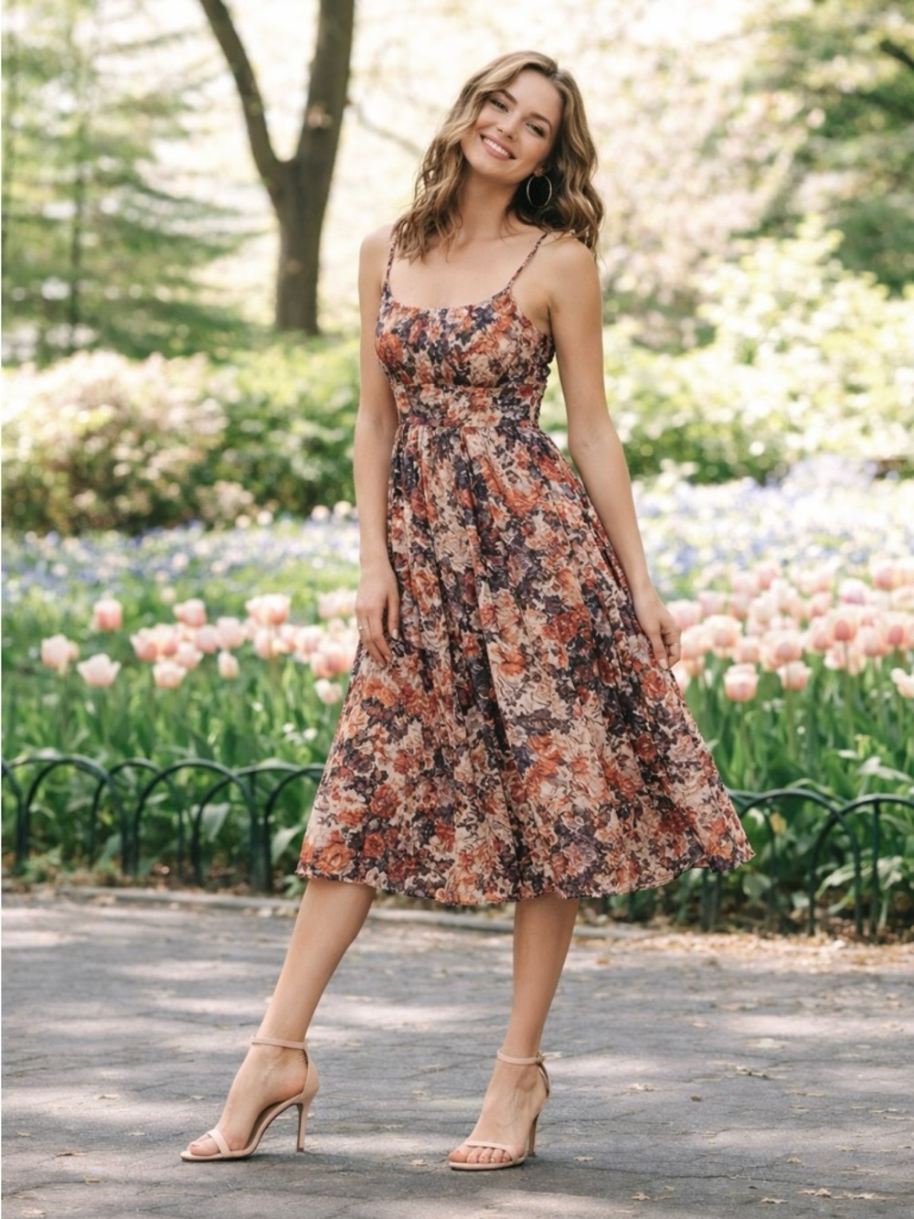 Anthropologie  Maeve Mackenzie Floral Lace Dress Size 2 Fit Flare